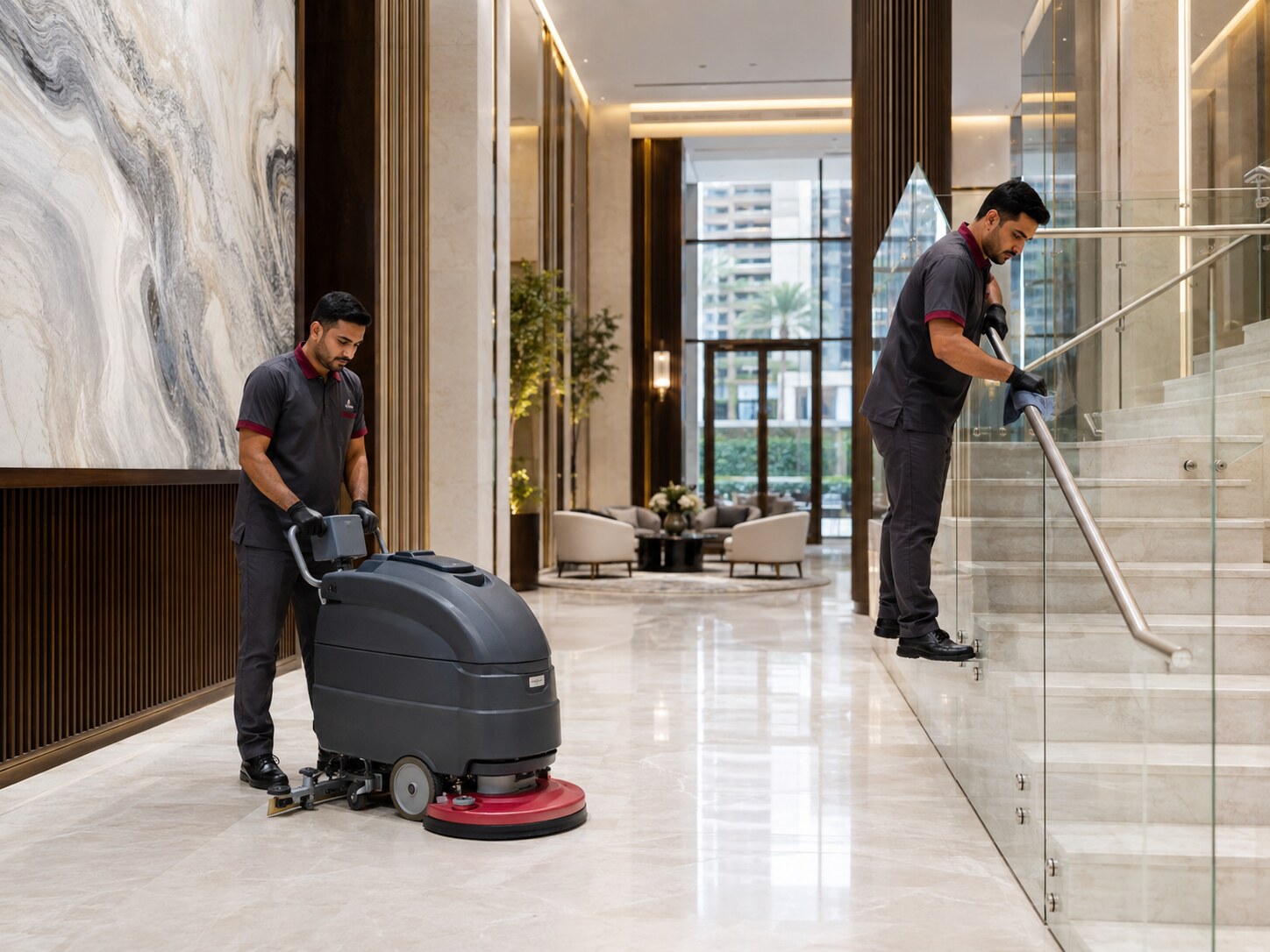 Building lobby and common area cleaning